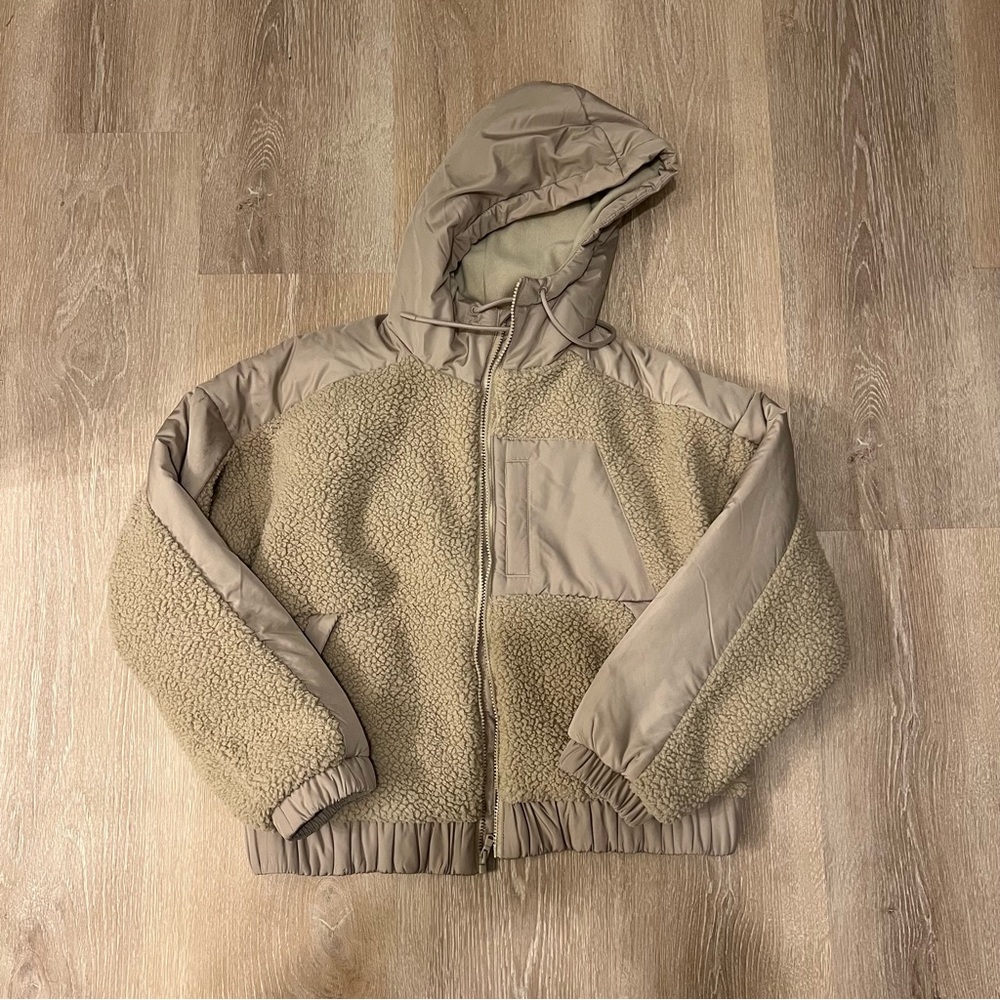 old navy teddy hooded jacket